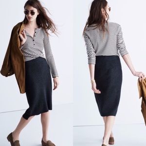NWT Madewell Rowhouse Ribbed Midi Sweater Skirt